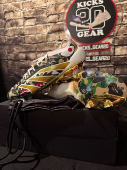 Adidas x BAPE soccer Cleats Camo Gold