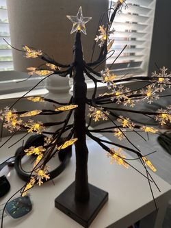 Twig Tree with Snowflake Lights - Home decor