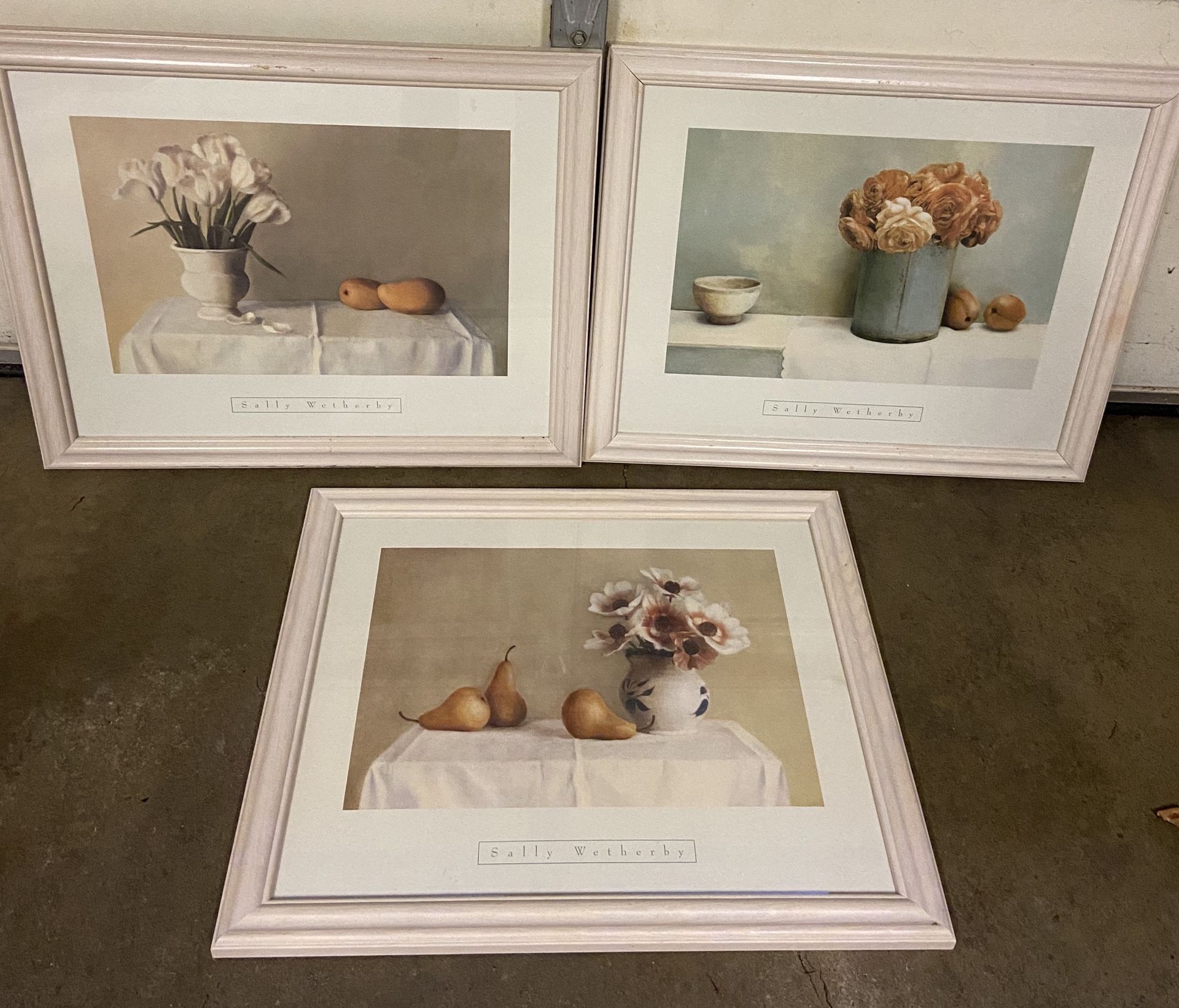 Framed wall art / wood framed pictures, 19” x 22 3/4”, $5 each