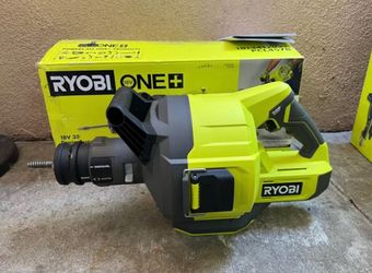RYOBI ONE+ 18V Cordless Drain Auger with 35 ft Cable, LED Light, Auto Feed/Retract, Cable Lock