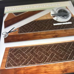 14 pc Peel and stick light grey stair treads  29.9 x 7.9 new never used $15