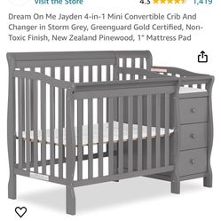 Mini Crib With Mattress 