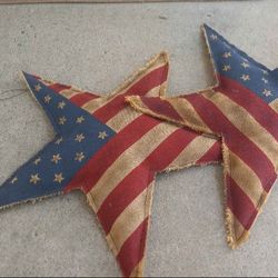 Star Burlap  Ribbon Burlap Bannet Lot New