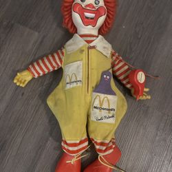 Vintage Ronald McDonald Doll 1970s  McDonald’s Collectible Toy, Retro Clown Plush