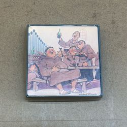 Vintage DRUNKEN MUNKS Beverage COASTERS Set of 6 👀 (please read description)