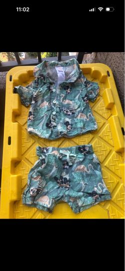 Mickey button up and short kid set