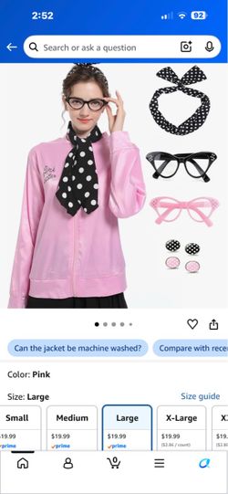 Pink ladies jacket with accessories