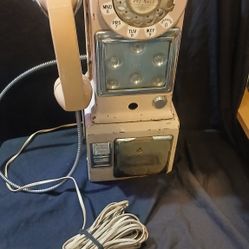 Old Pay Phone Comes With Plug To Connect To Home Line. [No Key Available For Coin Bank