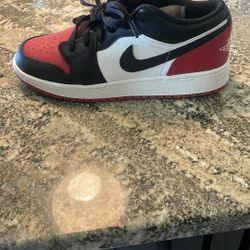 Air Jordan Lows Red Black And White (used Once And Comes With Box)