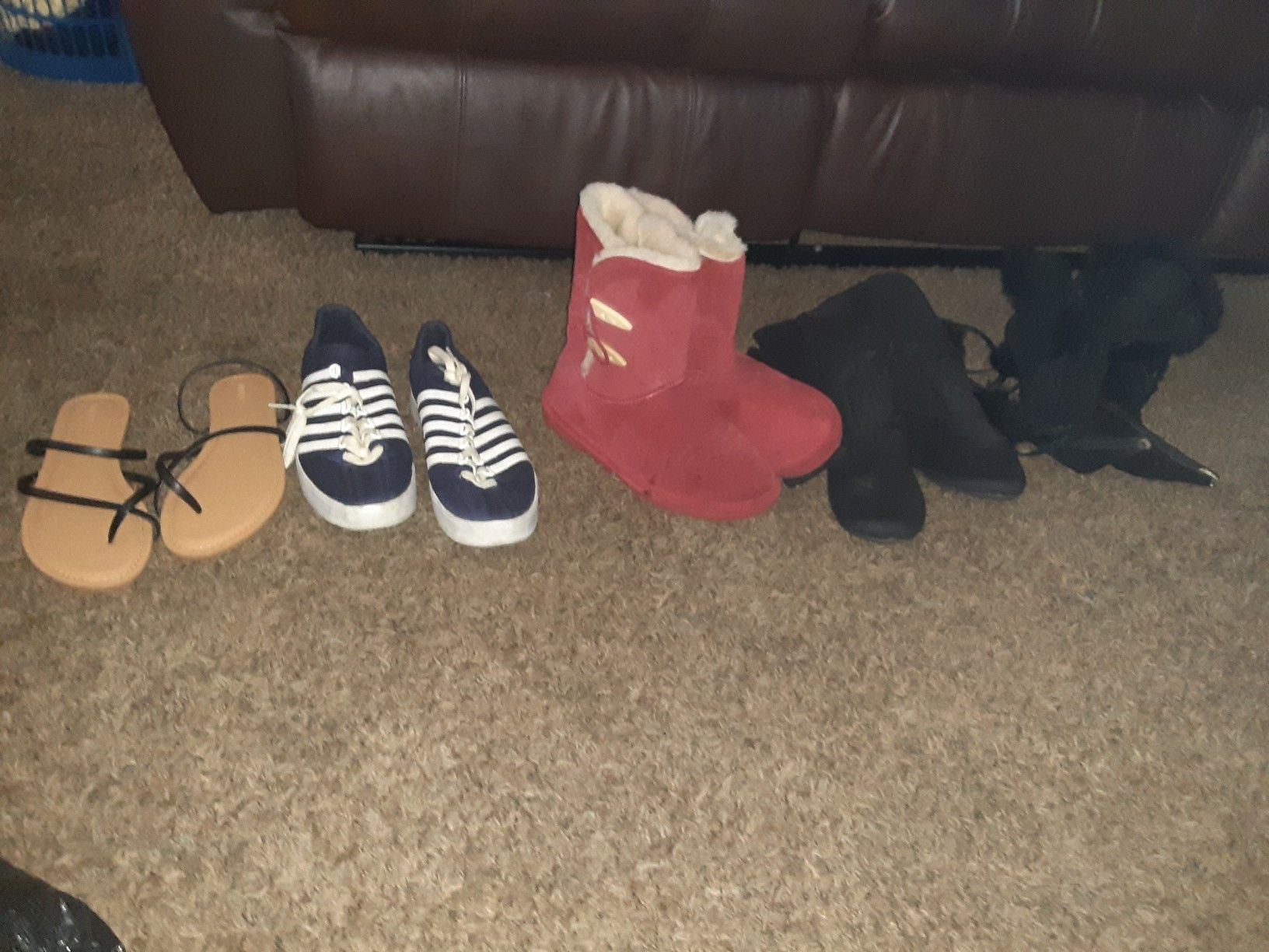 Lot of 5 shoes, sandals and heels,boots