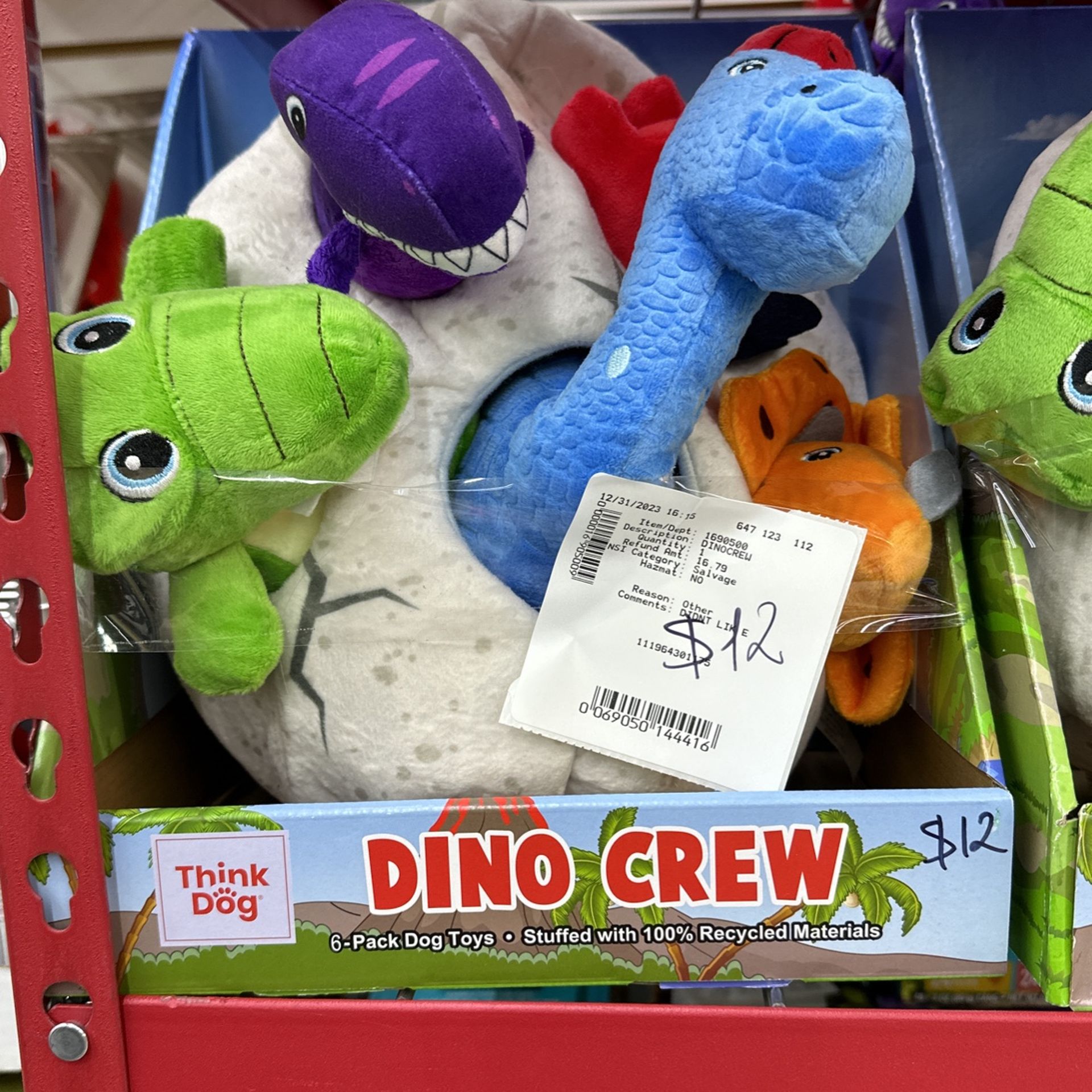 Think Dog Dino Crew 6 Pack Dog Toys 