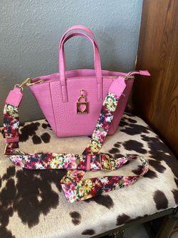 Betsey Johnson Pink Croc Tote Bag