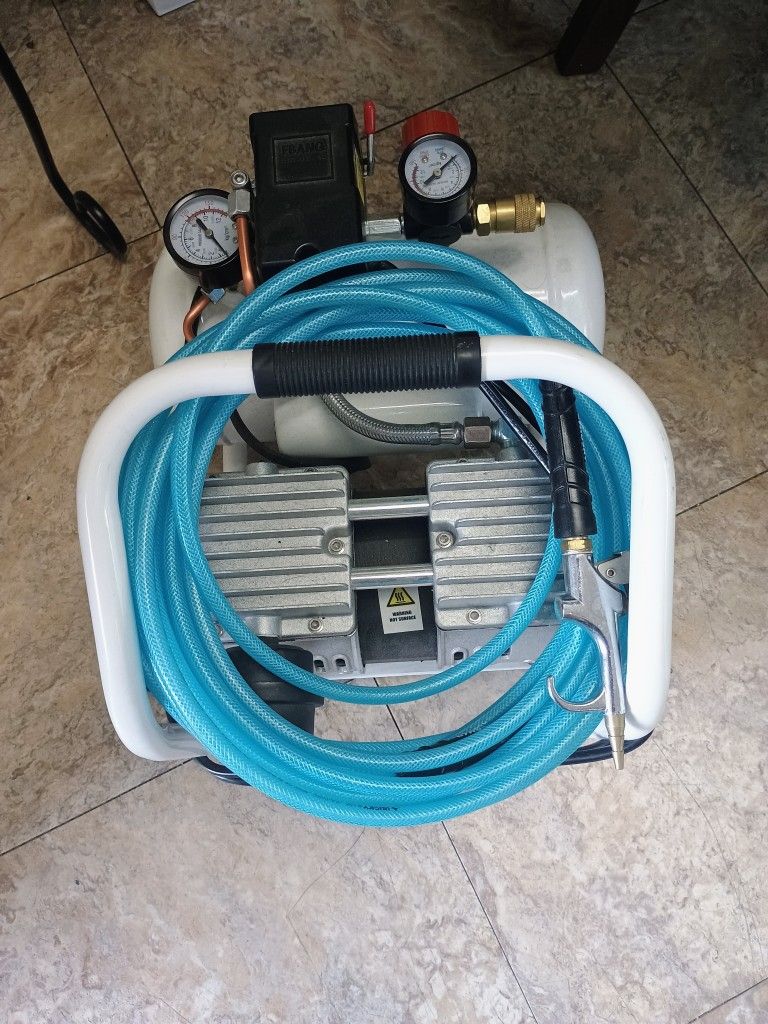 Ultra Quiet Air Compressor, Only 60dB, 1 Gallon Steel Tank, Oil-Free