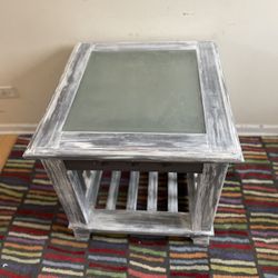 White Wash End Table 