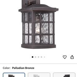 Quoizel Stonington Outdoor Wall Lantern, Coastal Armour 15.5 Inch 1-Light Palladian Bronze Vintage Wall Sconce, Clear Water Glass, 100W, Decorative Ou