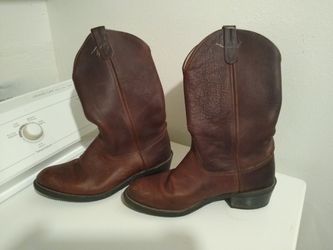 HH Double H Brown Leather Work Western Boot Mens Size 9D 9 D
