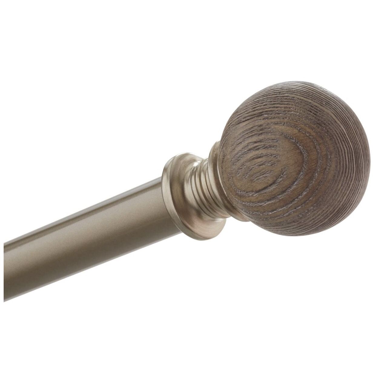 Grey Oak Curtain Rod Set