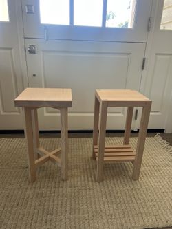 Pottery Barn Style Small End Cocktail Tables, Solid Wood, Sturdy & Super Cute - 2 Versions - $40/50