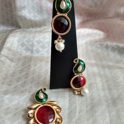 Earrings  With Matching Locket 