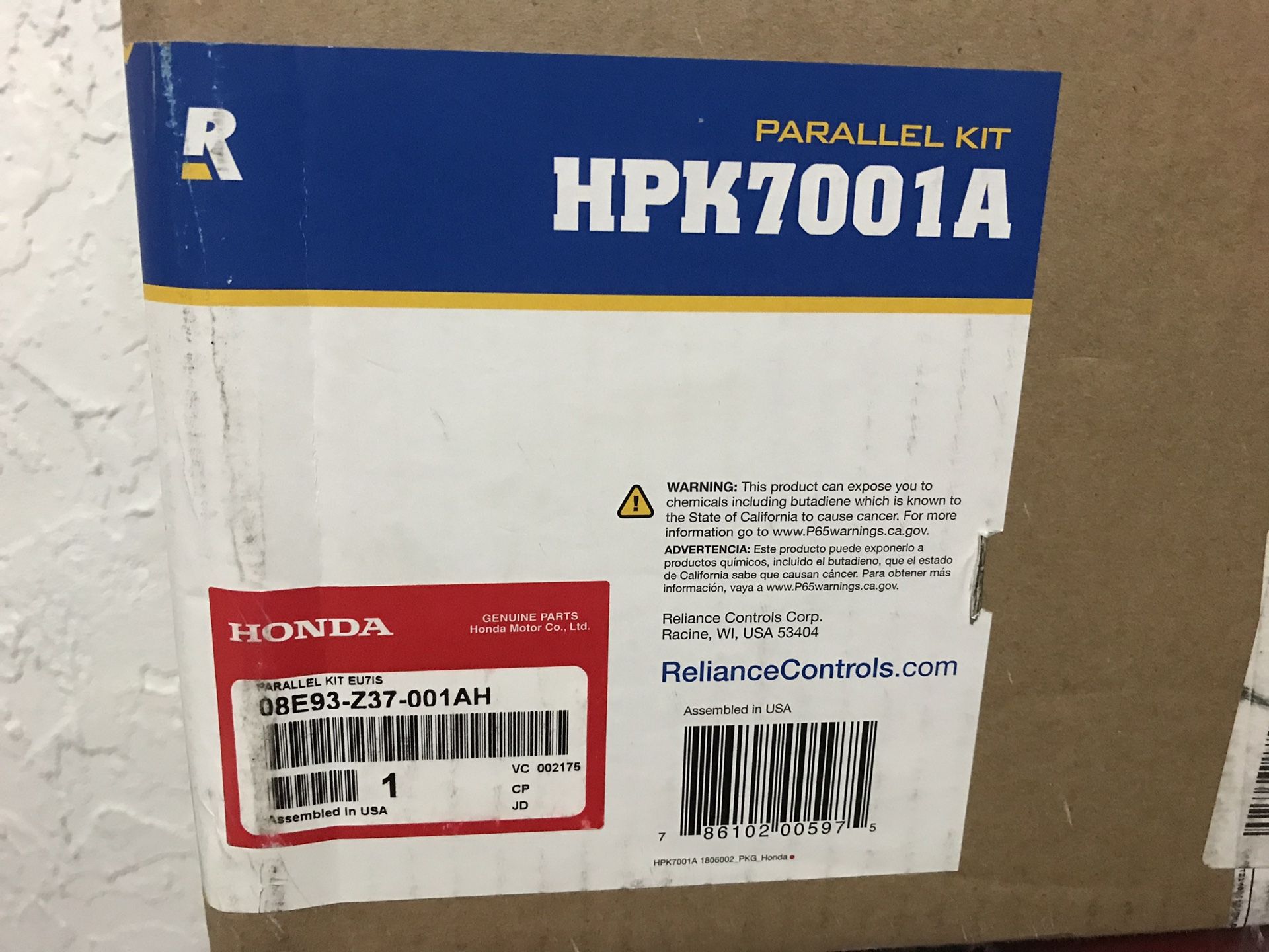 Honda Parallel Kit For EU7000IS Inverter Generators New Free 50amp