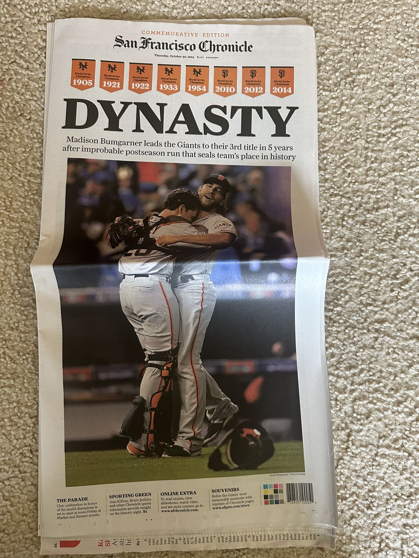 2014 SF Chronicle Giants Championship