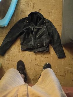 Vintage leather motorcycle jacket