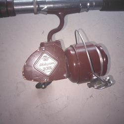 1965-67 Shakespeare 2081 two piece fishing rod reel combo restored