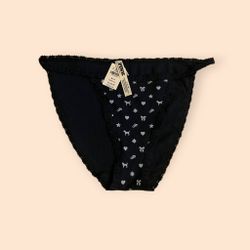 PINK Black Patterned Panties