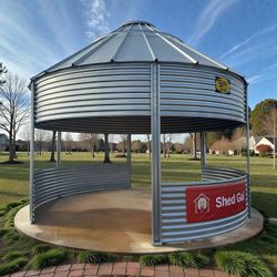 🚨 Viral-Worthy Backyard! 18' Grain Bin Gazebo – Must See!
