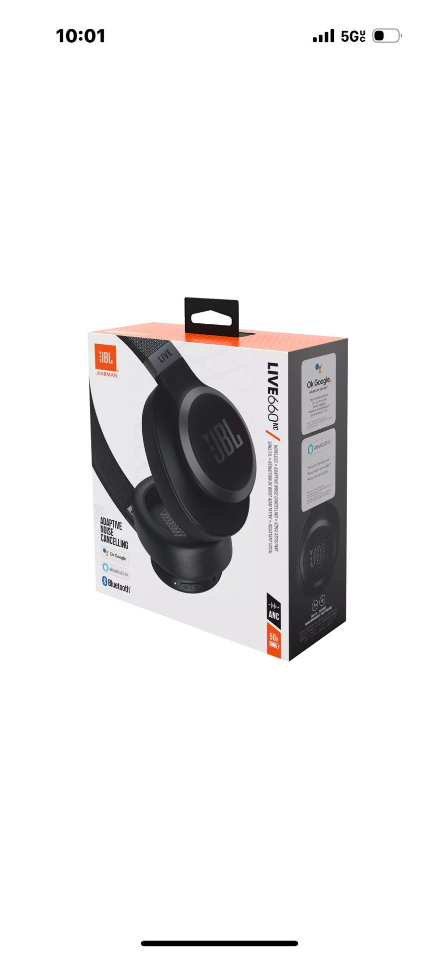 JBL Live 660NC Wireless Bluetooth Over-ear Noise-cancelling Headphones