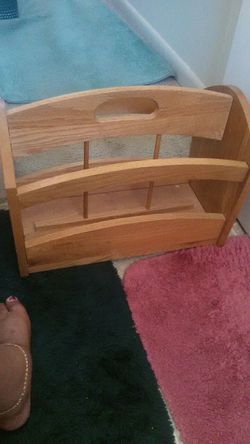 Nice e oak wood book rack solid oak