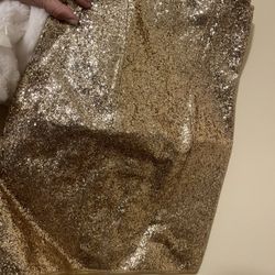 Costume Gold Dress And Fur Bolero   