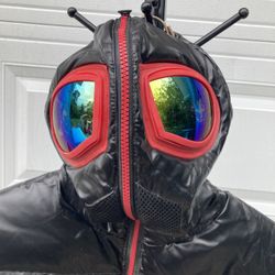 Glossy Black Children’s Down Puffer Coat Snowsuit Winter Parka, Custom Coat  Goggles In The Hood Boys XL