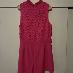 Pink luxury and lace romper