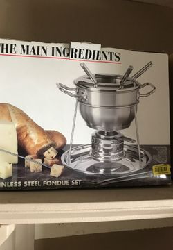 Stainless steel fondue set