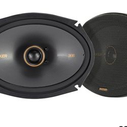 KICKER 51KSC6904 KS-Series 6x9 Coaxial Speakers with 1" tweeters, 4-Ohm, Pair