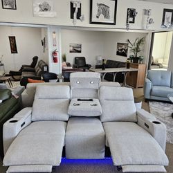 Fabric Reclining Sofa  - Greymel 