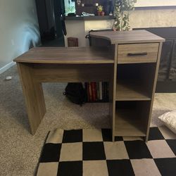 Desk With Drawer And Shelf