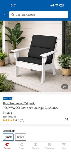 POLYWOOD Eastport Lounge Cushions, 2-pack