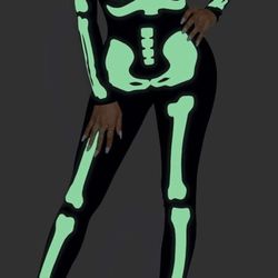 Leg Avenue Women's Glow in The Dark Skeleton Bodysuit Halloween Costume