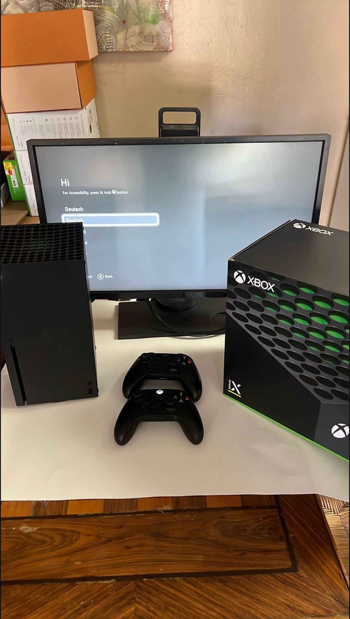 Xbox Series X With Two Controllers