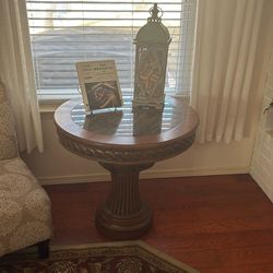 Solid Wooden Table With Marble Top