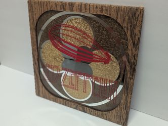 Vintage 1970s/80s Led Zeppelin Carnival Mirror with Original Cardboard Frame Retro Rock