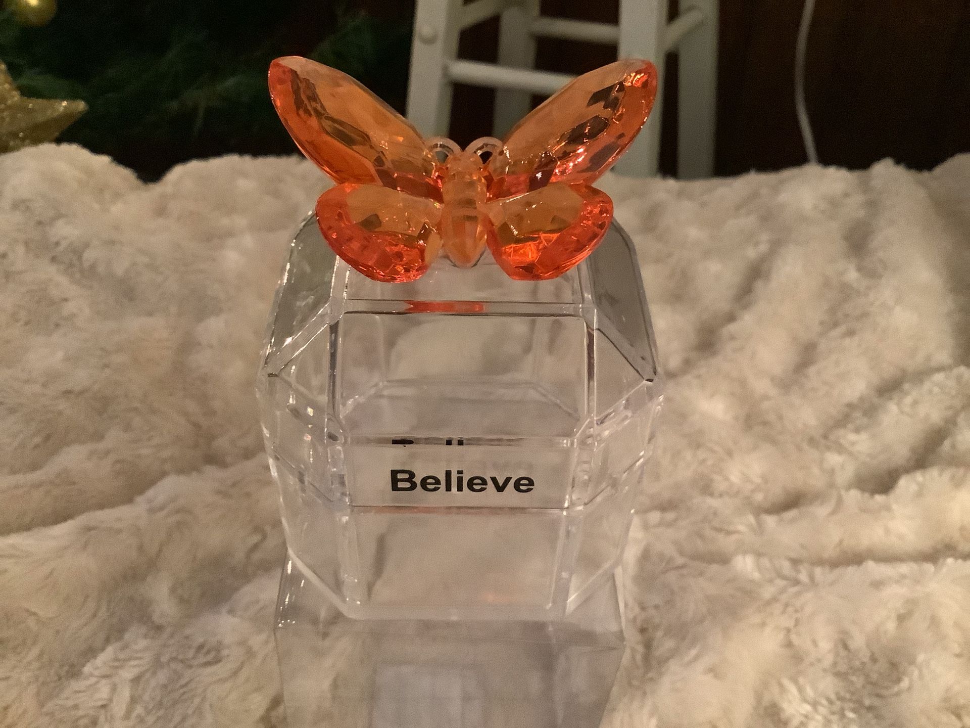 New Butterfly Believe Jewelry Trinket Box