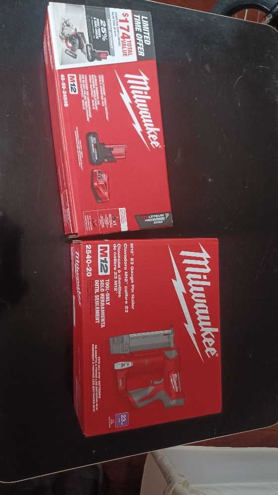 M12 12-Volt 23-Gauge Lithium-Ion Cordless Pin Nailer with HIGH OUTPUT XC5. 0 Starter Kit