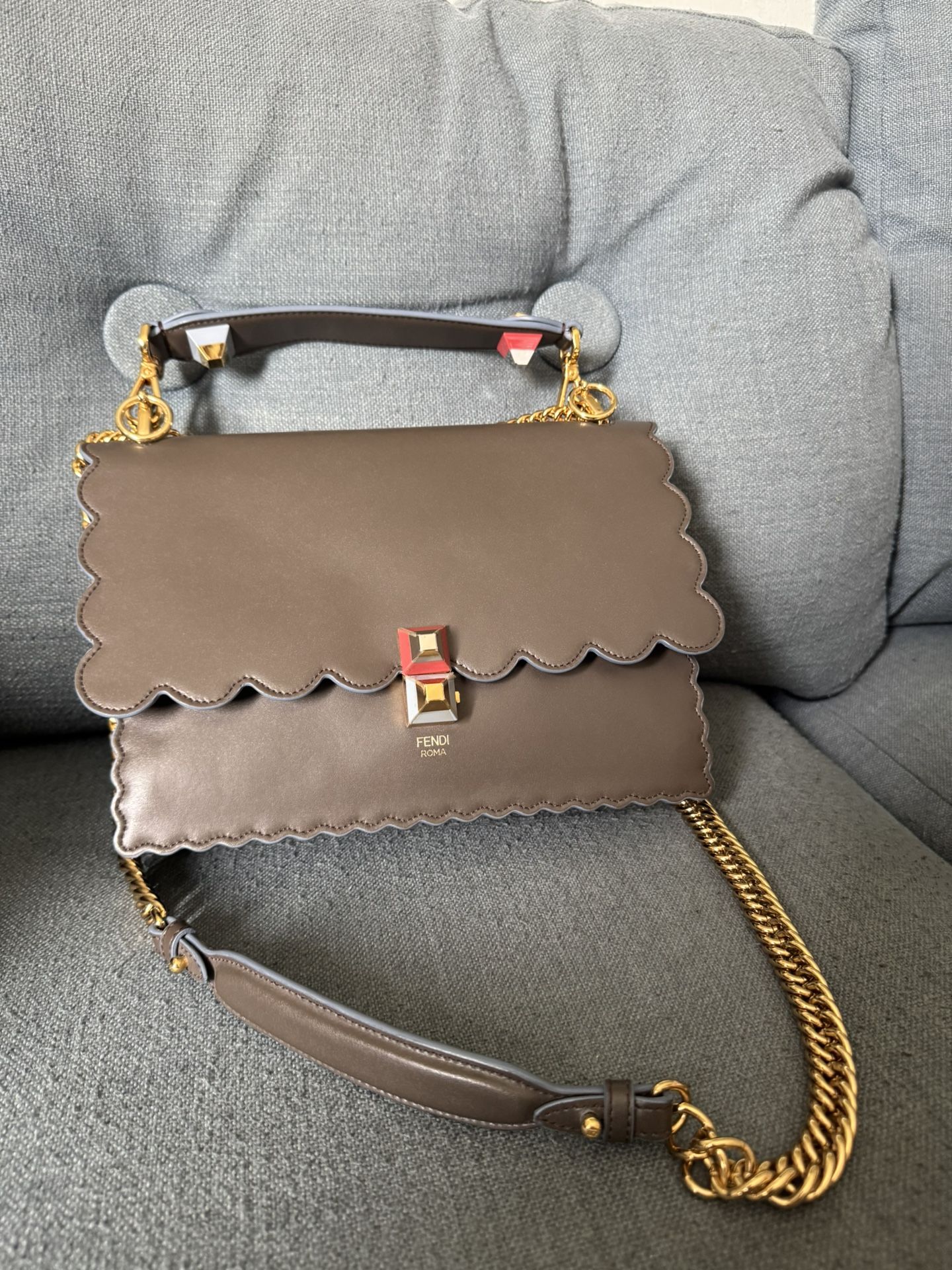 Fendi Black Cane Eye Chain Shoulder Bag 001 11(contact info removed)