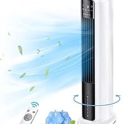 3-in-1 Evaporative Air Cooler,1.8 Gal Removable Water Tank 43" Tower Fan with Cooling and Humidification Fuction, 60°Oscillation,3 Modes,Auto Display 