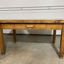 Antique Quarter-Sawn OakLibrary Table