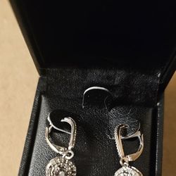 Diamond Circle Leverback Drop Earrings 14 ct. tw in Sterling Silver,