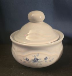 Vintage Pfaltzgraff Poetry Sugar Bowl w/ Lid - Rare USA Backstamp